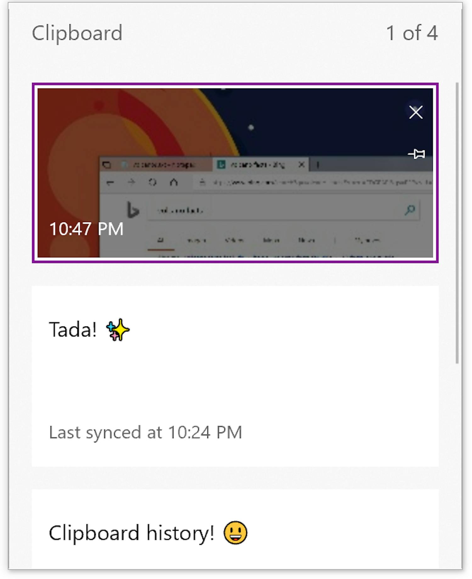 Windows 10 Urklippshanterare
